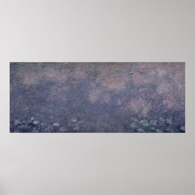 Póster Claude Monet | Waterlilies: Dos Willows llorosos (Frente)