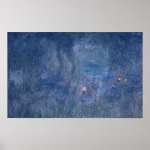 Póster Claude Monet   Waterlilies: Reflexiones de árboles