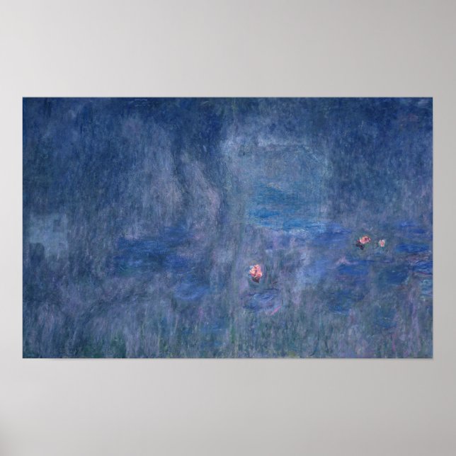 Póster Claude Monet | Waterlilies: Reflexiones de árboles (Frente)