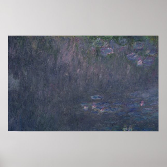Póster Claude Monet | Waterlilies: Reflexiones de árboles (Frente)