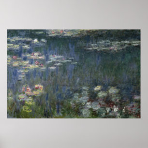 Póster Claude Monet Waterlilies: Reflexiones verdes