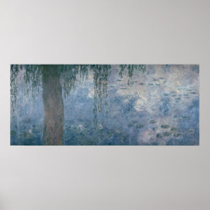 Póster Claude Monet   Waterlilies: Willows sobre el llant