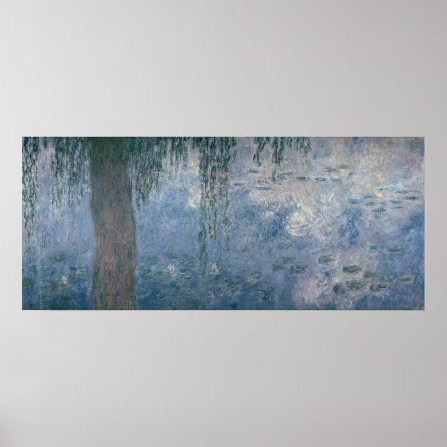 Póster Claude Monet | Waterlilies: Willows sobre el llant (Frente)