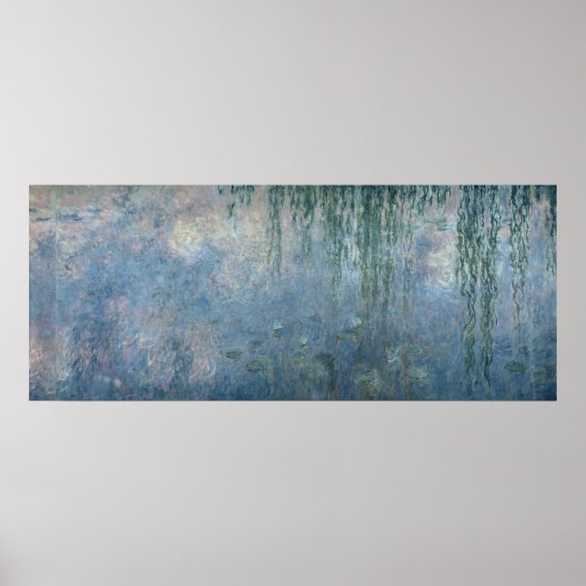 Póster Claude Monet | Waterlilies: Willows sobre el llant (Frente)