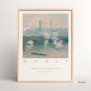 Póster Claude Monet Waterloo Bridge Gray Day Vintage Art