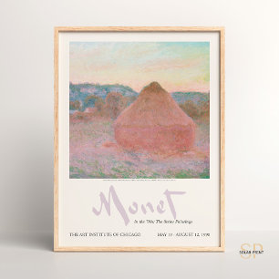 Póster Claude Monet Wheatstacks Fin de Día cosecha de oto