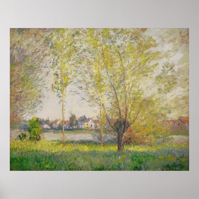 Póster Claude Monet - Willows of Vetheuil (Frente)