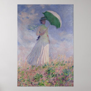 Póster Claude Monet   Woman with a Parasol Turned Right