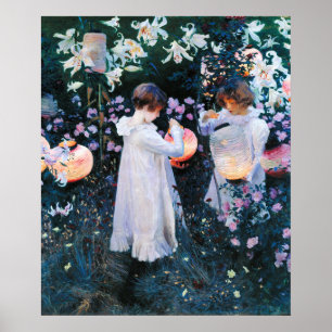 Póster Clavel, Lirio, Lirio, Rosa, Sargent