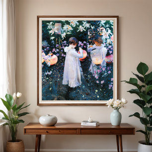 Póster Clavel, Lirio, Lirio, Rosa, Sargent