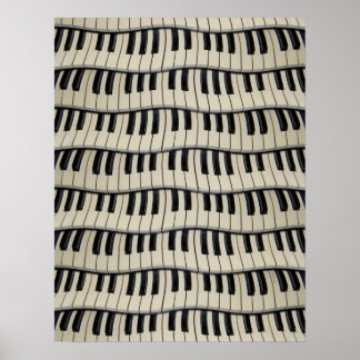 Póster Claves De Piano De Rock Y Rollo