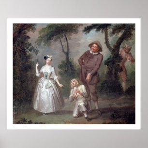 Póster Clavija Woffington como Rosalind con Celia y