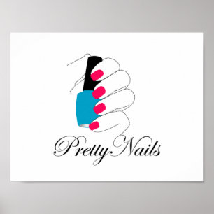 Póster Clavos bonitos con un esmalte de uñas