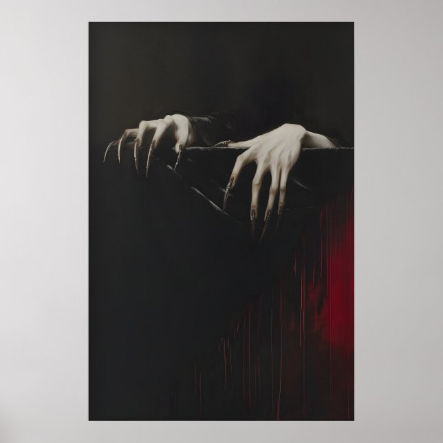 Póster Clawed Hands Dracula Vampire Print, Gothic Art Dar (Frente)