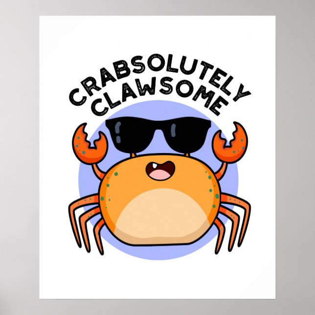 Póster Clawsome Funny Crab Pun (Frente)