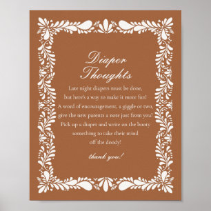 Póster Clay Talavera Tile Diaper Thoughts Baby Shower
