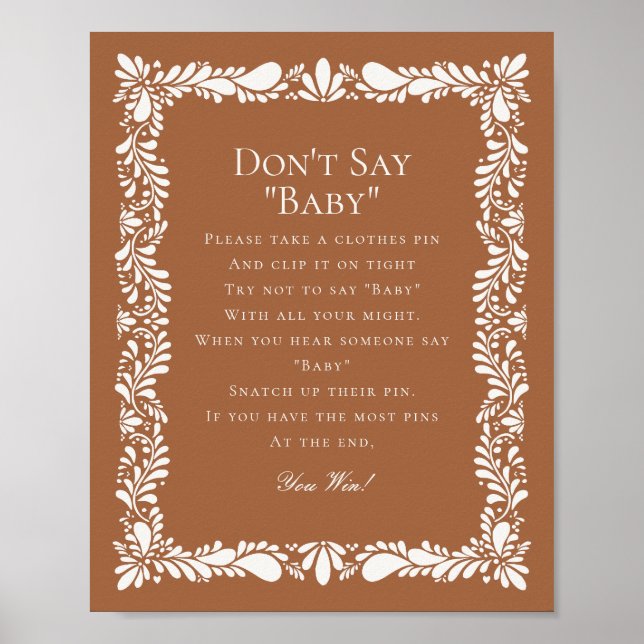 Póster Clay Talavera Tile no dice juego de Baby Shower (Frente)