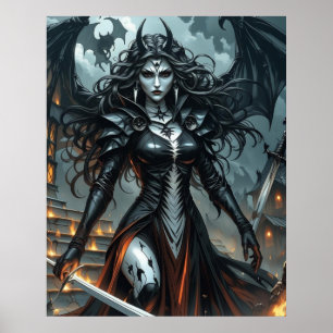 Póster Claymore Poster Dark Fantasy Gótica Reina guerrera
