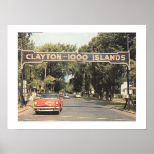 Póster Clayton Thousand Islands NY, 1959 Estilo de época