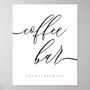 Póster Clean Coffee Bar love brewing Wedding reception
