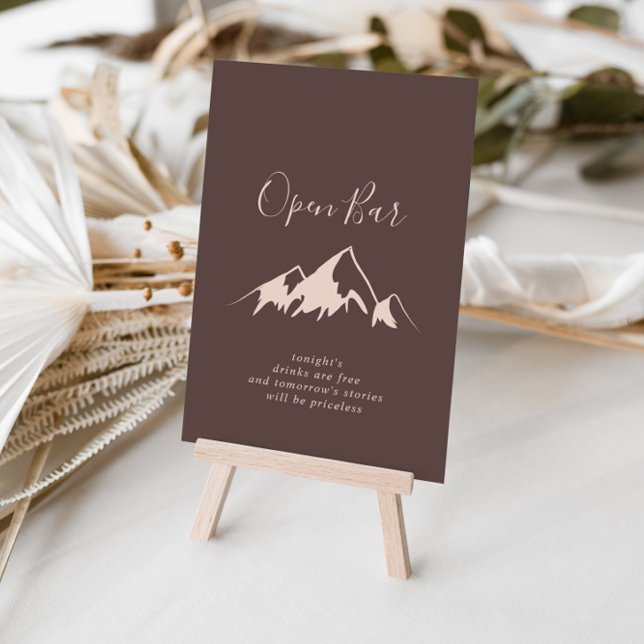 Póster Clear Mountain Country Wedding Open Bar Rótulo (Subido por el creador)