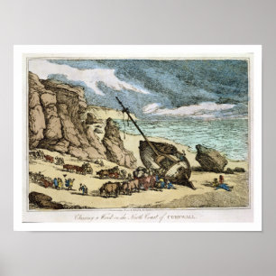 Póster Clearing a Wreck on the North Coast of Cornwall, f