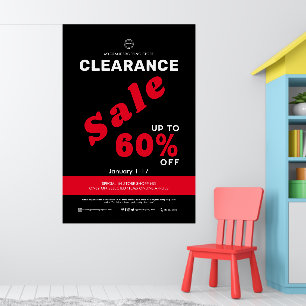 Póster Clearing Sale Store Descuento comercial Negro