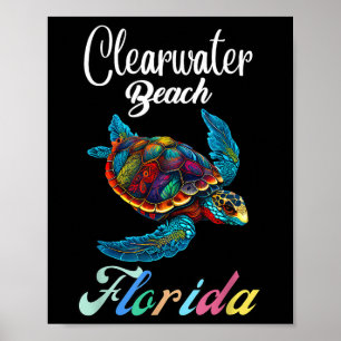 Póster Clearwater Beach Florida Tie Dye Sea Turre Family