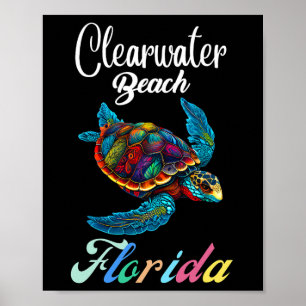 Póster Clearwater Beach Florida Tie Dye Sea Turre Family