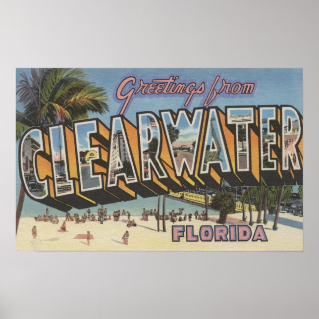 Póster Clearwater, Florida - Grandes Escenas de letras 2 (Frente)