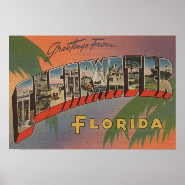 Póster Clearwater, Florida - Grandes Escenas de letras 3 (Frente)