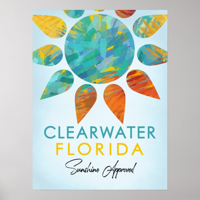 Póster Clearwater Florida Sunshine Travel (Frente)