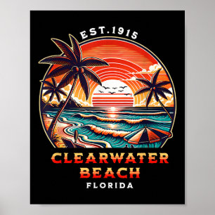 Póster Clearwater Florida Vintage Clearwater Beach Souven