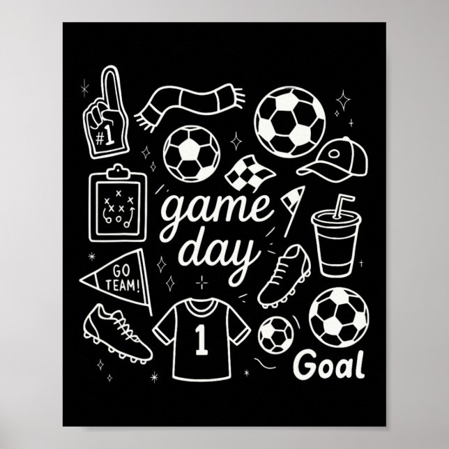 Póster Cleats de dedo de espuma de fútbol día de partido  (Frente)