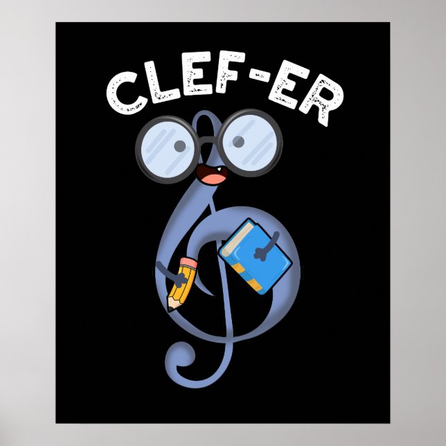 Póster Clef-er Funny Music Pun Dark BG (Frente)