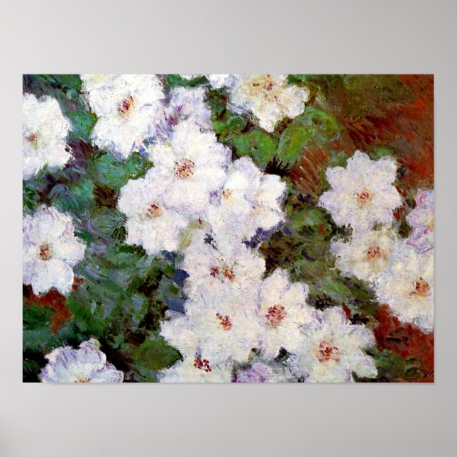 Póster Clematis, pintura de Claude Monet de 1887, (Frente)