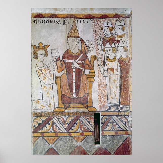 Póster Clemente IV del Papa Invirtiendo a Carlos de Anjou (Frente)