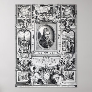 Póster Clemente VIII, rodeado