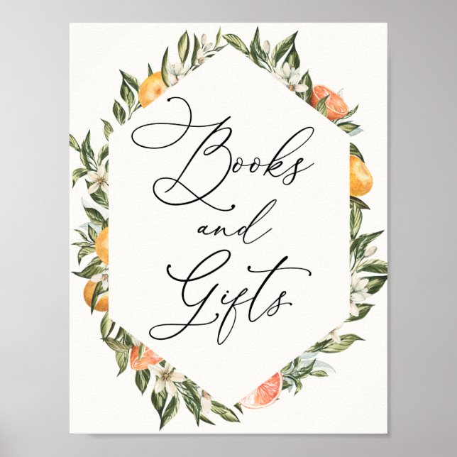 Póster Clementine Oranges and Greenery Books and Gifts (Frente)