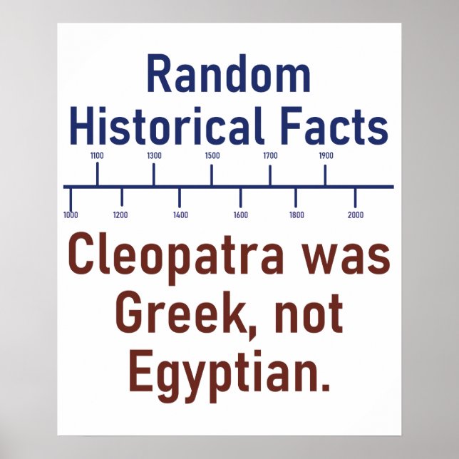 Póster Cleopatra era griega - hecho de la historia (Frente)