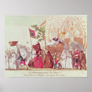 Póster Clero que sale de la iglesia después de la venta