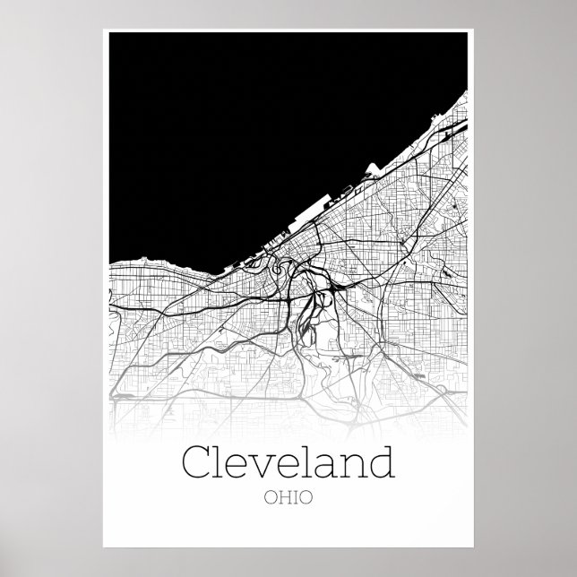 Póster Cleveland Map - Ohio - City Map Poster (Frente)