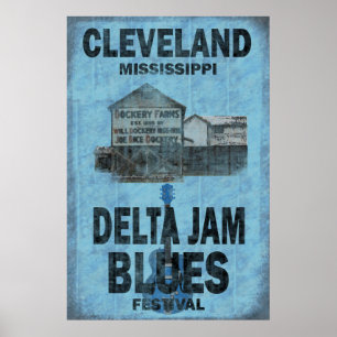 Póster Cleveland Mississippi Blues Poster