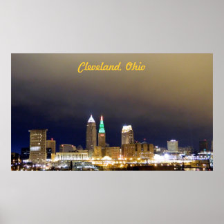 Póster Cleveland, OH Million Dollar View Poster (Verde)