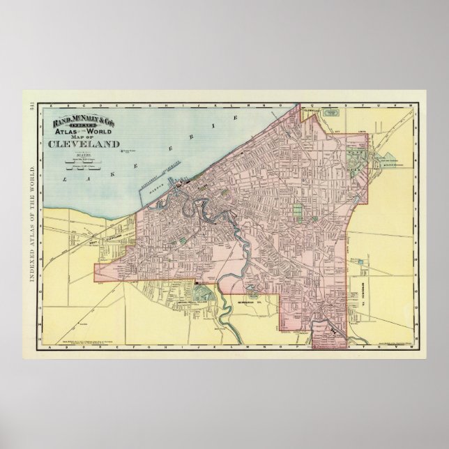 Póster Cleveland, Ohio (Frente)