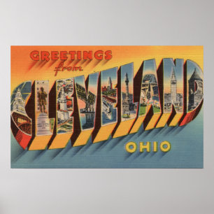 Póster Cleveland, Ohio - Escenas de letras grandes 2