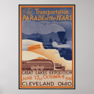 Póster Cleveland Ohio Vintage Poster de viajes Ad Retro