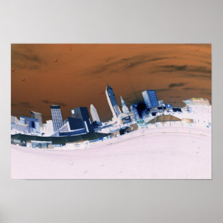 Póster Cleveland Skyline