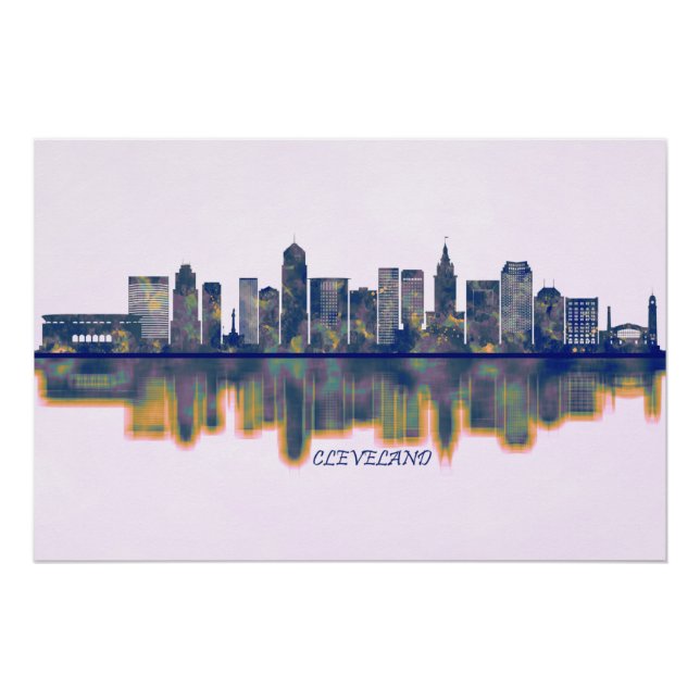Póster Cleveland Skyline (Anverso)