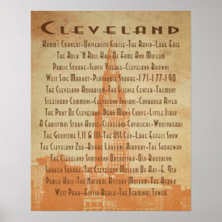 Póster Cleveland - Son monumentos y barrios
